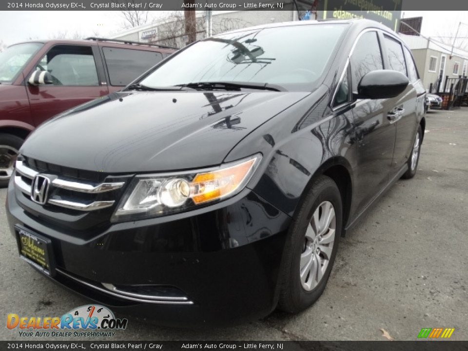 2014 Honda Odyssey EX-L Crystal Black Pearl / Gray Photo #3