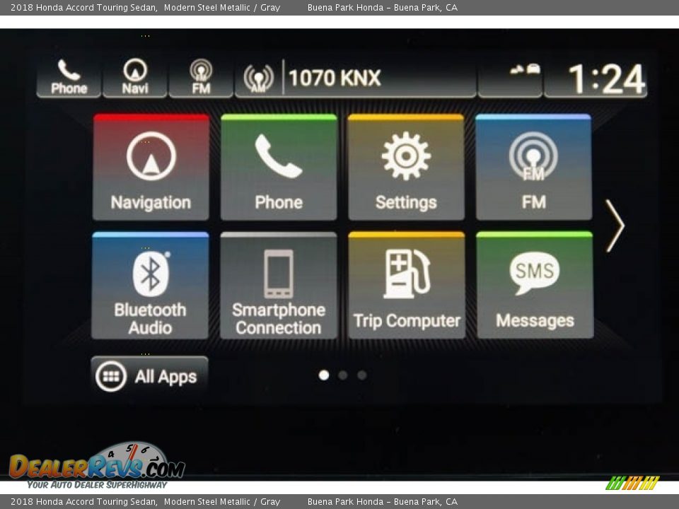 2018 Honda Accord Touring Sedan Modern Steel Metallic / Gray Photo #22