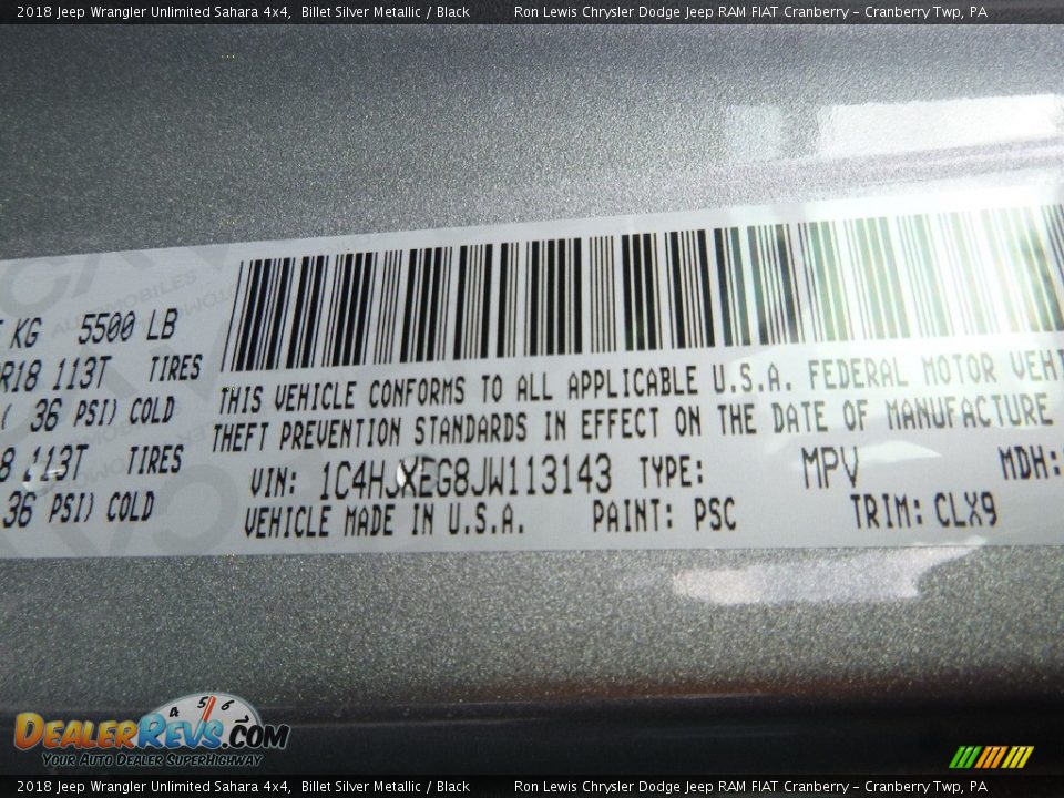 2018 Jeep Wrangler Unlimited Sahara 4x4 Billet Silver Metallic / Black Photo #15