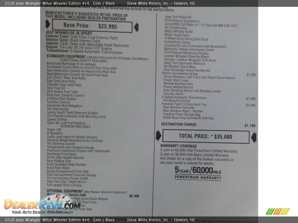 2018 Jeep Wrangler Willys Wheeler Edition 4x4 Gobi / Black Photo #26