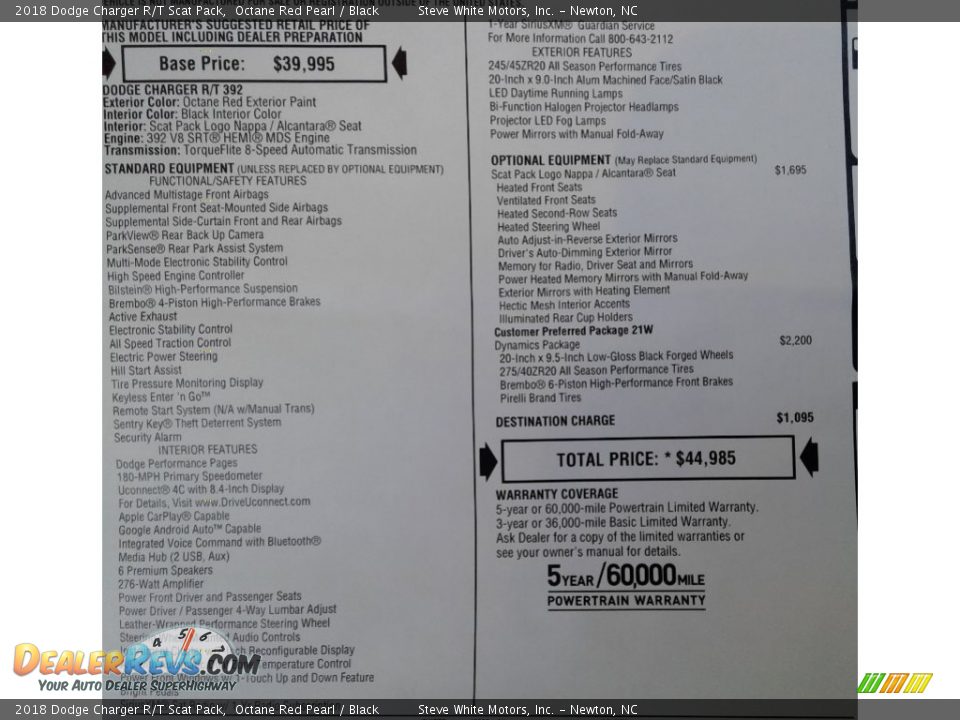 2018 Dodge Charger R/T Scat Pack Octane Red Pearl / Black Photo #35