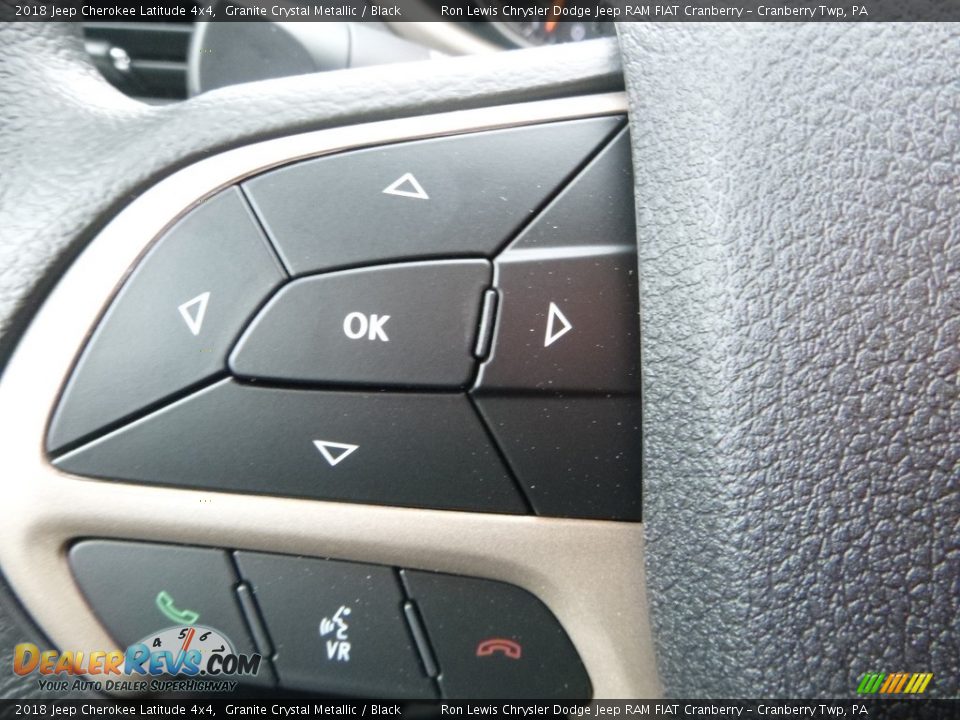 2018 Jeep Cherokee Latitude 4x4 Granite Crystal Metallic / Black Photo #19