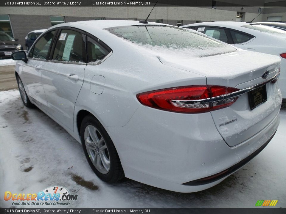 2018 Ford Fusion SE Oxford White / Ebony Photo #3