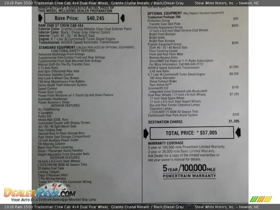 2018 Ram 3500 Tradesman Crew Cab 4x4 Dual Rear Wheel Granite Crystal Metallic / Black/Diesel Gray Photo #27