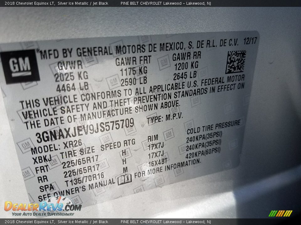 2018 Chevrolet Equinox LT Silver Ice Metallic / Jet Black Photo #8