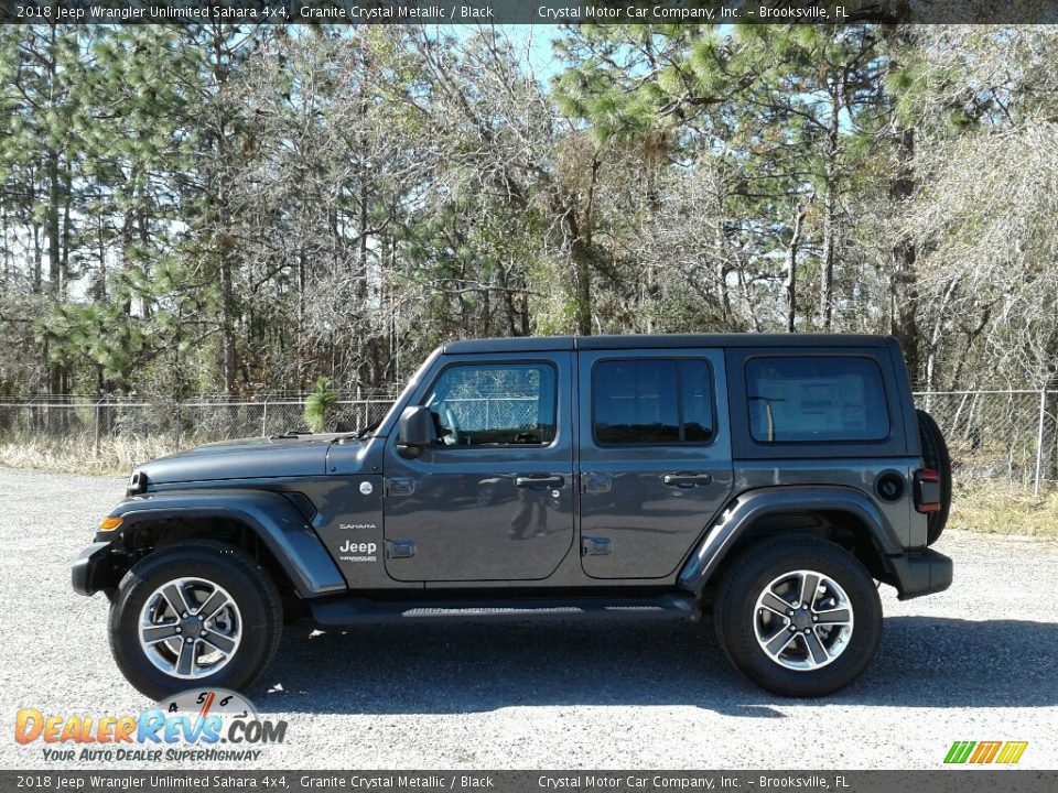 2018 Jeep Wrangler Unlimited Sahara 4x4 Granite Crystal Metallic / Black Photo #2