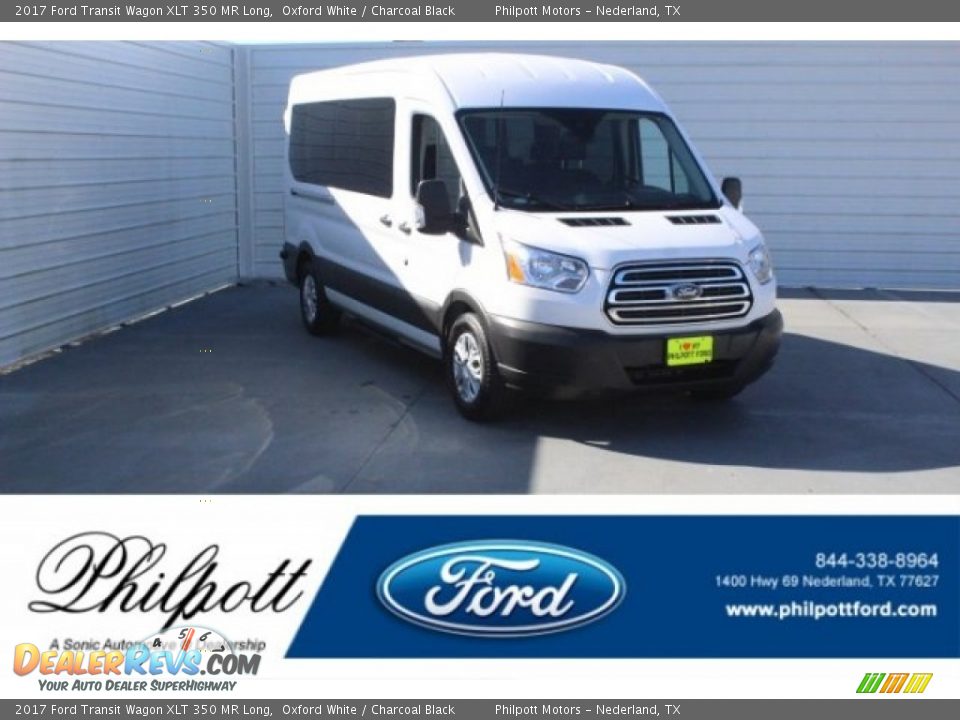 2017 Ford Transit Wagon XLT 350 MR Long Oxford White / Charcoal Black Photo #1