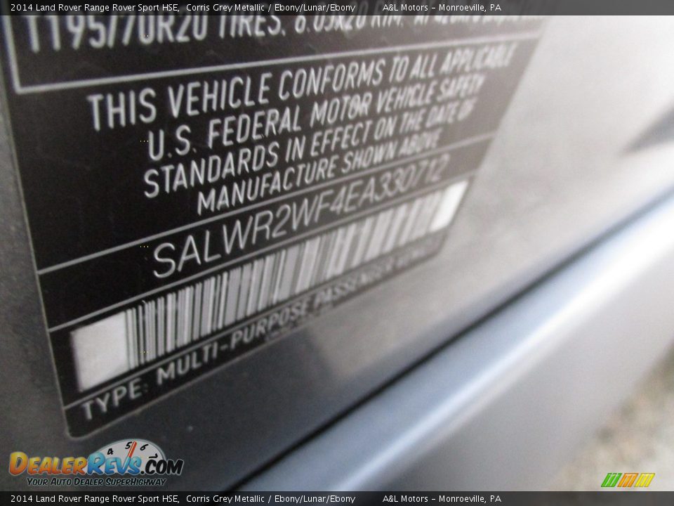 2014 Land Rover Range Rover Sport HSE Corris Grey Metallic / Ebony/Lunar/Ebony Photo #19