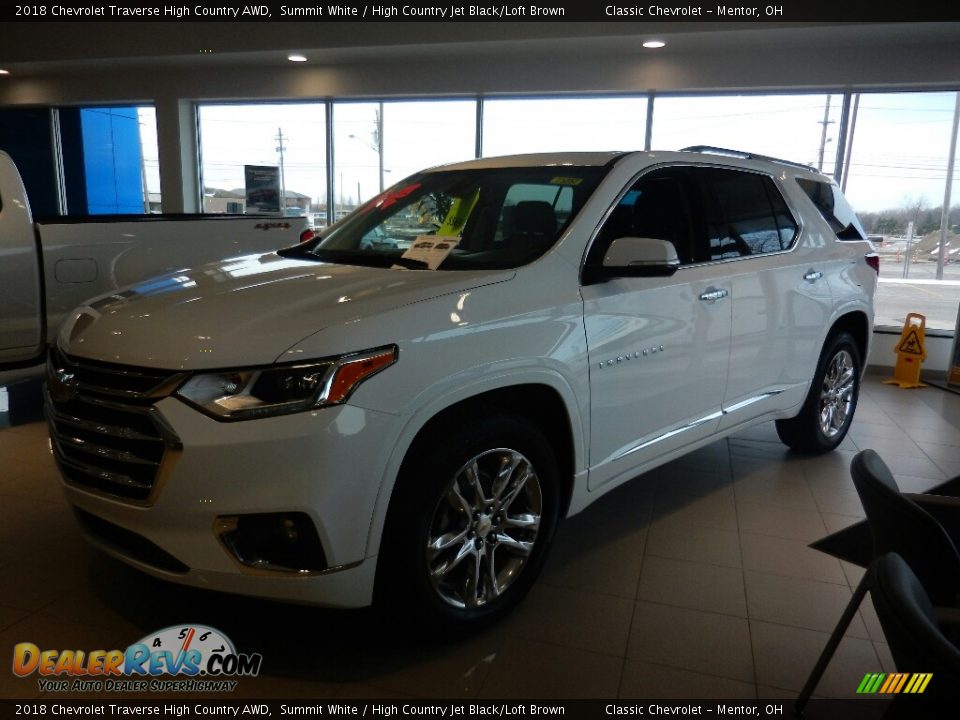 2018 Chevrolet Traverse High Country AWD Summit White / High Country Jet Black/Loft Brown Photo #1