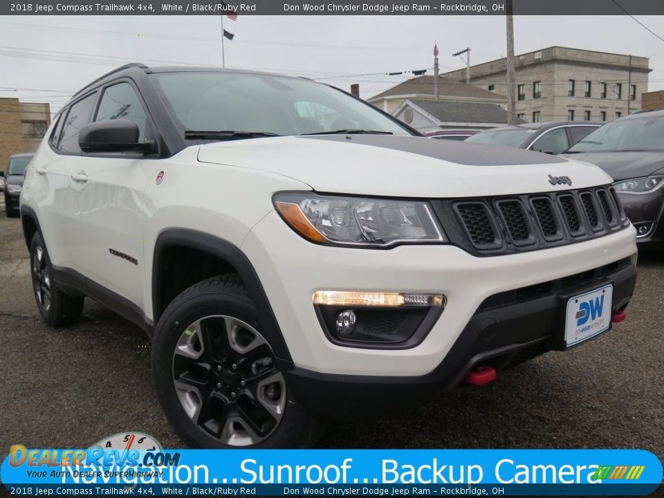 2018 Jeep Compass Trailhawk 4x4 White / Black/Ruby Red Photo #1