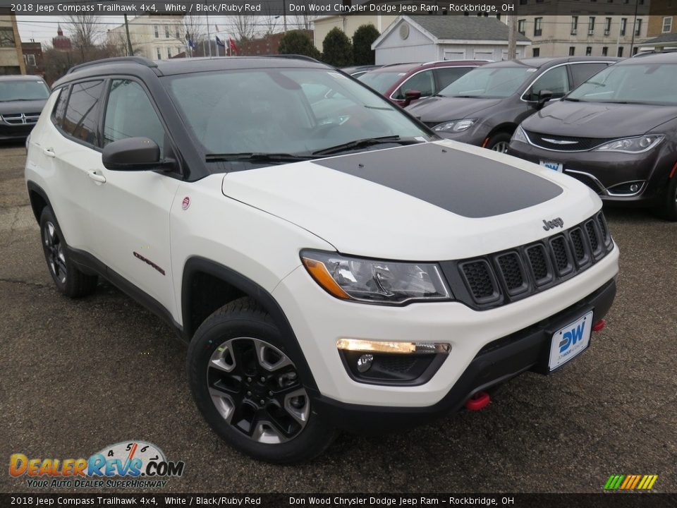 2018 Jeep Compass Trailhawk 4x4 White / Black/Ruby Red Photo #6