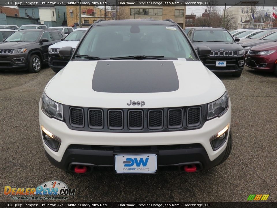 2018 Jeep Compass Trailhawk 4x4 White / Black/Ruby Red Photo #7