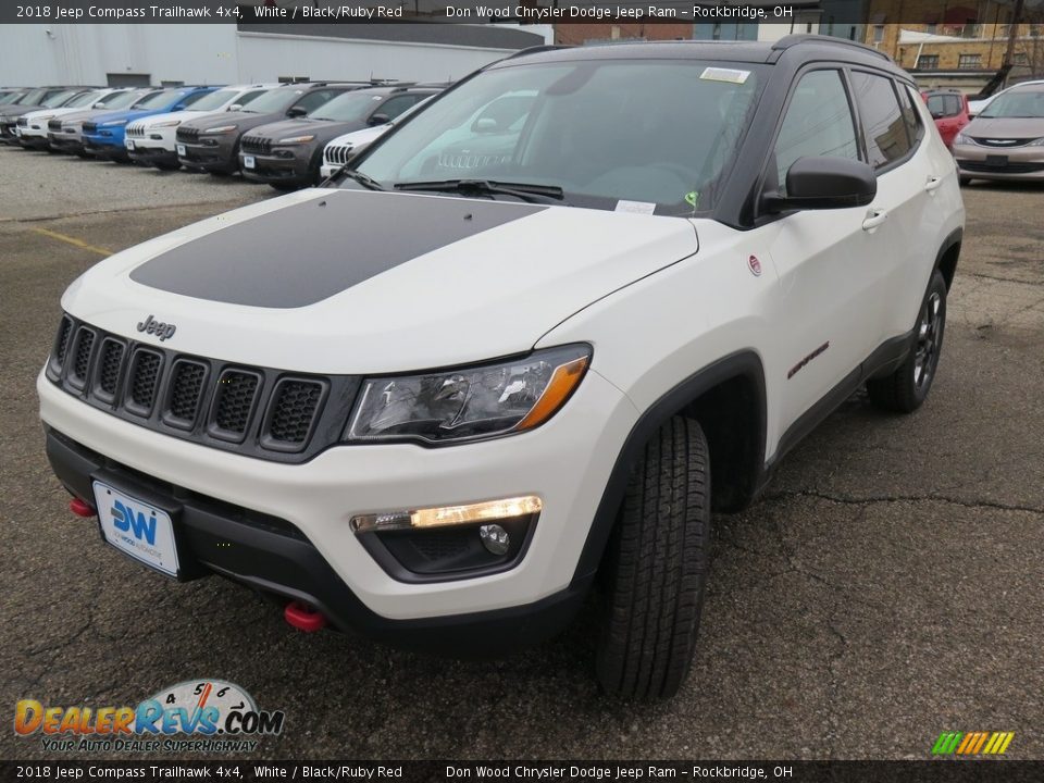 2018 Jeep Compass Trailhawk 4x4 White / Black/Ruby Red Photo #8