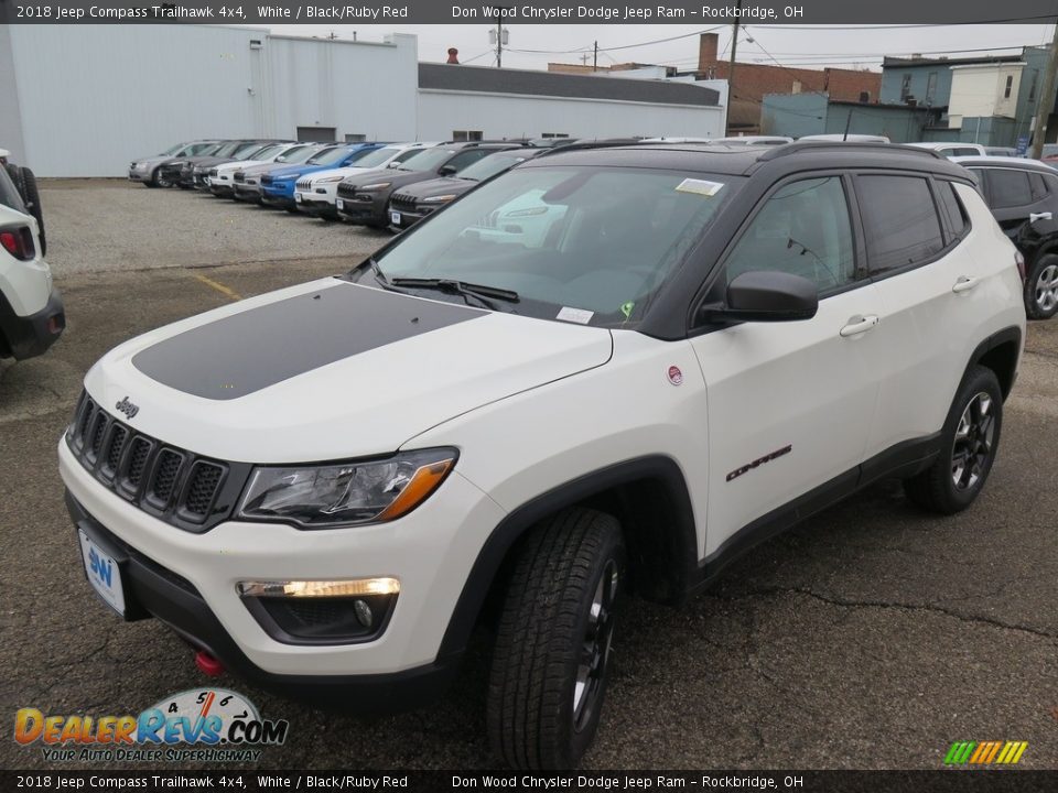 2018 Jeep Compass Trailhawk 4x4 White / Black/Ruby Red Photo #9