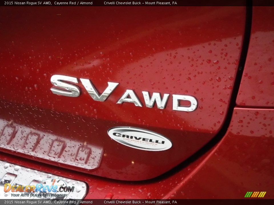 2015 Nissan Rogue SV AWD Cayenne Red / Almond Photo #8
