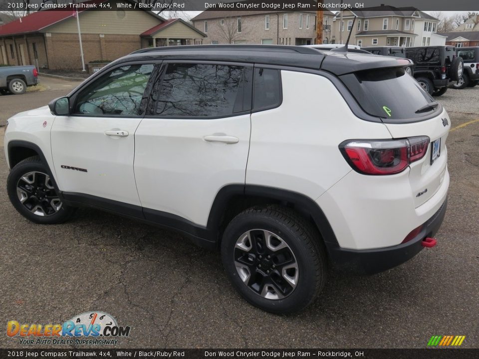 2018 Jeep Compass Trailhawk 4x4 White / Black/Ruby Red Photo #10
