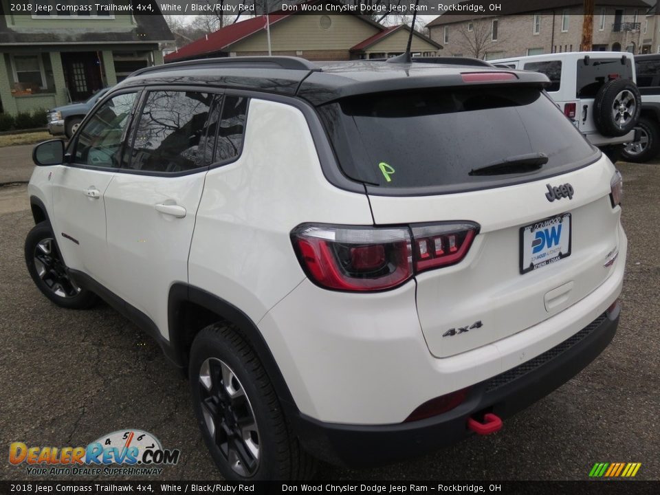 2018 Jeep Compass Trailhawk 4x4 White / Black/Ruby Red Photo #11