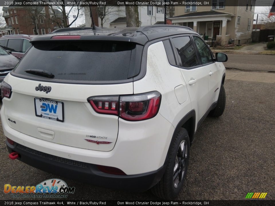 2018 Jeep Compass Trailhawk 4x4 White / Black/Ruby Red Photo #13