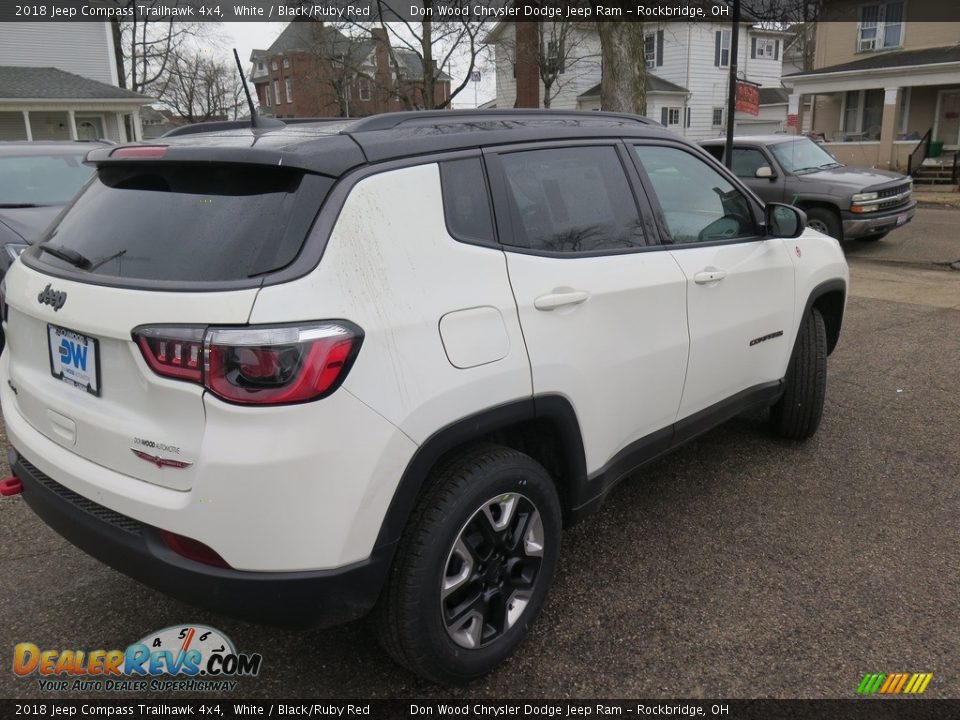 2018 Jeep Compass Trailhawk 4x4 White / Black/Ruby Red Photo #14