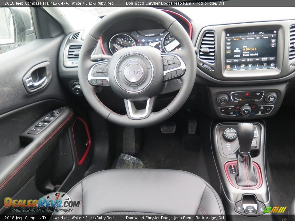 2018 Jeep Compass Trailhawk 4x4 White / Black/Ruby Red Photo #15