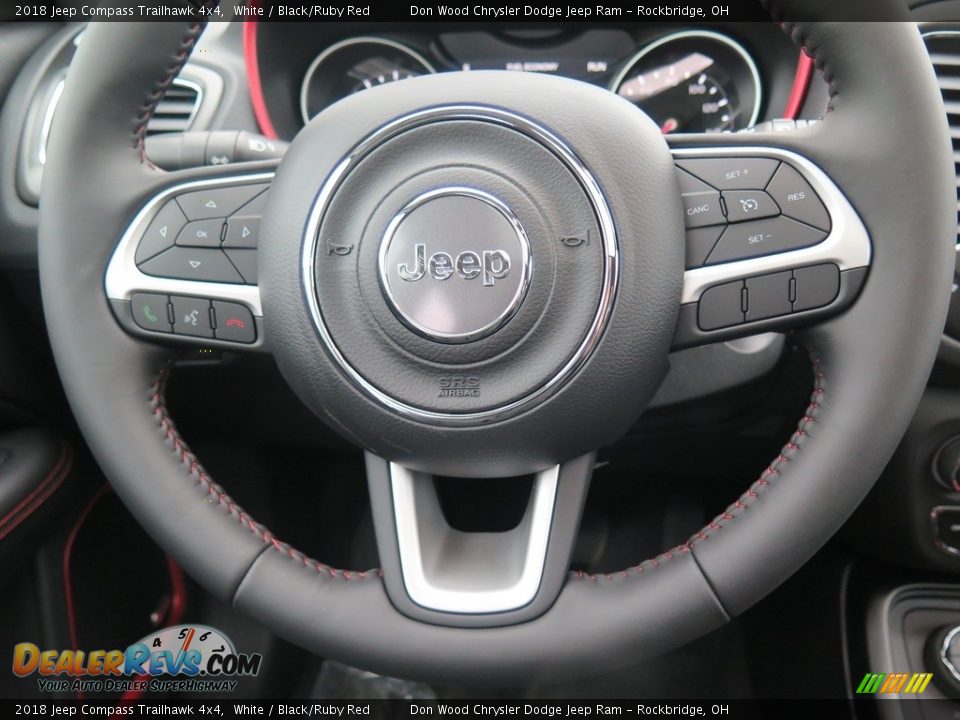 2018 Jeep Compass Trailhawk 4x4 White / Black/Ruby Red Photo #16