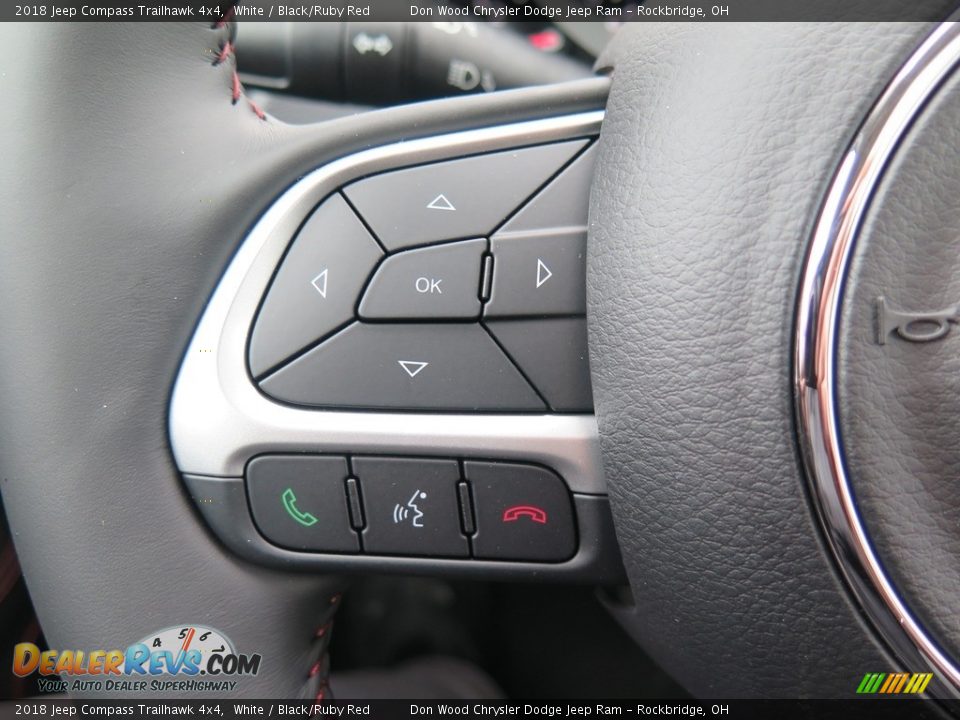 2018 Jeep Compass Trailhawk 4x4 White / Black/Ruby Red Photo #26