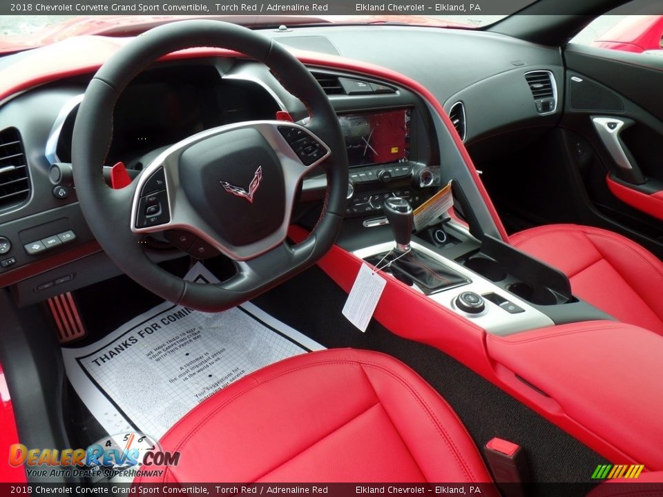 Adrenaline Red Interior - 2018 Chevrolet Corvette Grand Sport Convertible Photo #21
