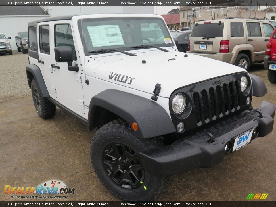 2018 Jeep Wrangler Unlimited Sport 4x4 Bright White / Black Photo #3