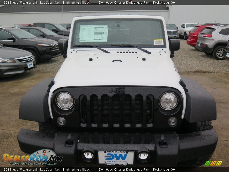 2018 Jeep Wrangler Unlimited Sport 4x4 Bright White / Black Photo #4
