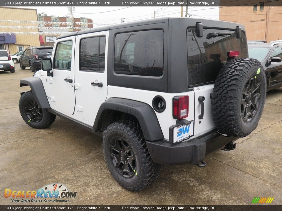 2018 Jeep Wrangler Unlimited Sport 4x4 Bright White / Black Photo #8