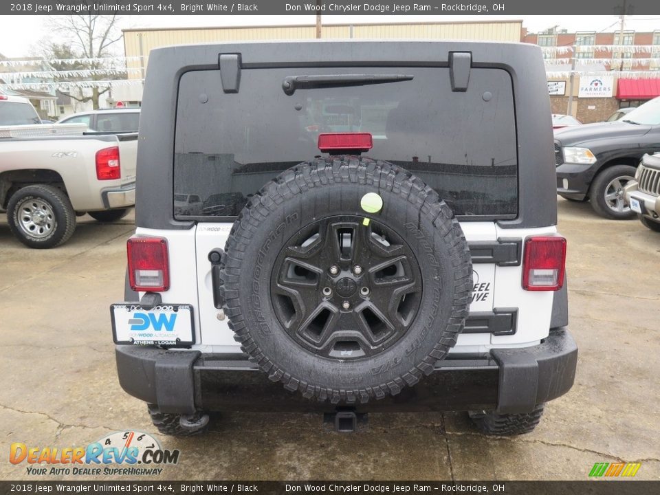 2018 Jeep Wrangler Unlimited Sport 4x4 Bright White / Black Photo #9