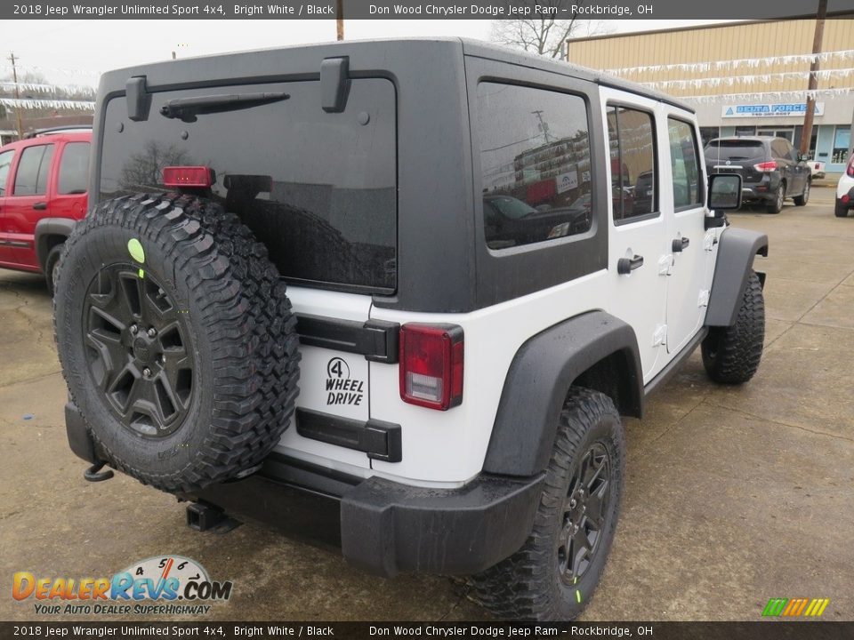 2018 Jeep Wrangler Unlimited Sport 4x4 Bright White / Black Photo #10