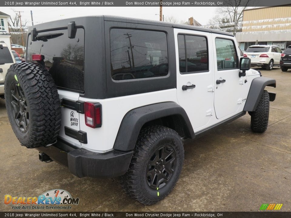 2018 Jeep Wrangler Unlimited Sport 4x4 Bright White / Black Photo #11