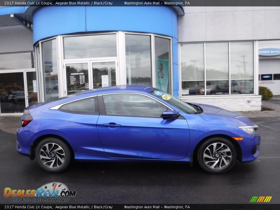Aegean Blue Metallic 2017 Honda Civic LX Coupe Photo #2