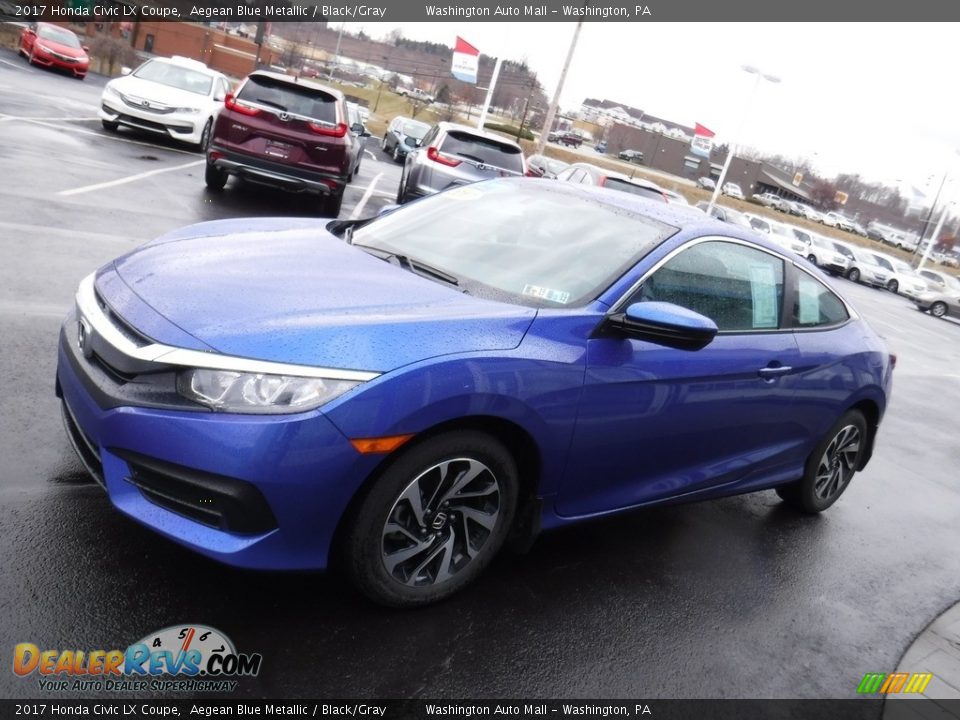 2017 Honda Civic LX Coupe Aegean Blue Metallic / Black/Gray Photo #4