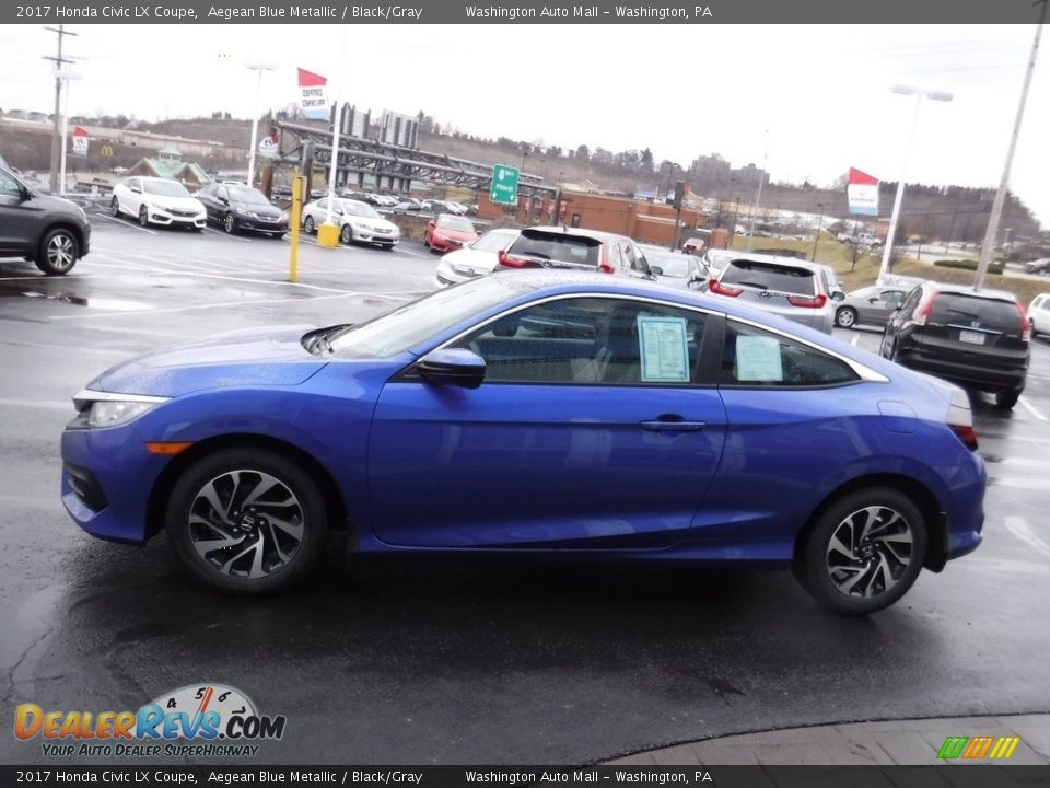 2017 Honda Civic LX Coupe Aegean Blue Metallic / Black/Gray Photo #5