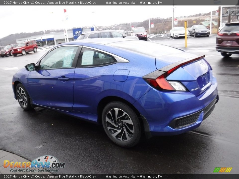 2017 Honda Civic LX Coupe Aegean Blue Metallic / Black/Gray Photo #6