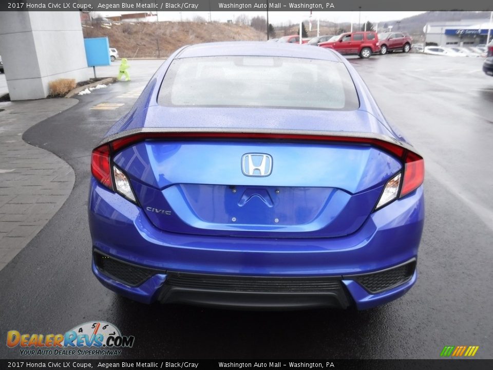 2017 Honda Civic LX Coupe Aegean Blue Metallic / Black/Gray Photo #7