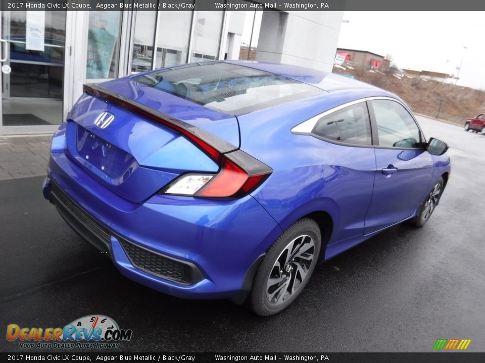 2017 Honda Civic LX Coupe Aegean Blue Metallic / Black/Gray Photo #8