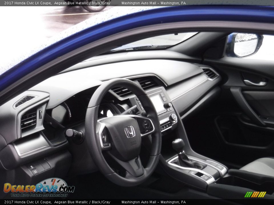 2017 Honda Civic LX Coupe Aegean Blue Metallic / Black/Gray Photo #10