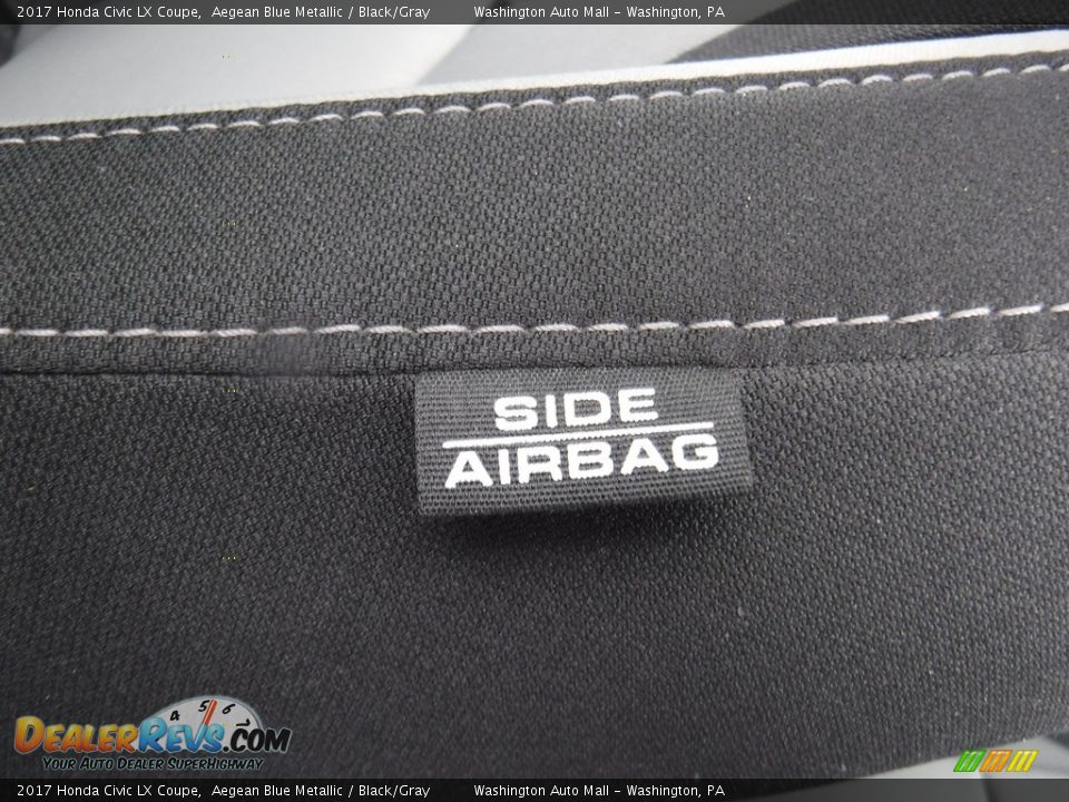 2017 Honda Civic LX Coupe Aegean Blue Metallic / Black/Gray Photo #12