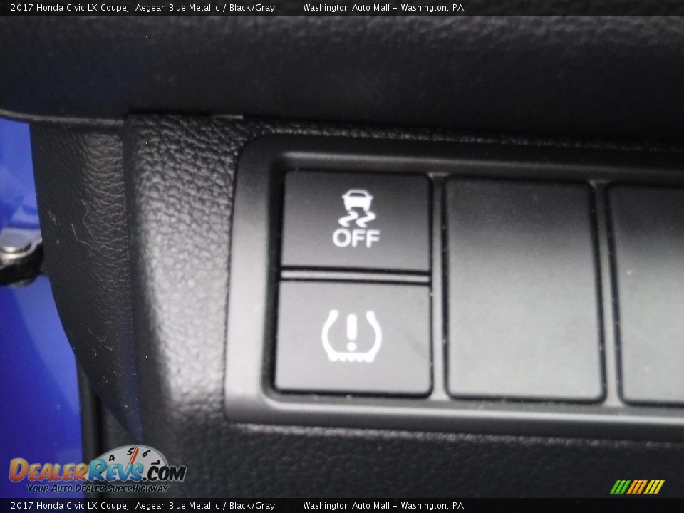 2017 Honda Civic LX Coupe Aegean Blue Metallic / Black/Gray Photo #16