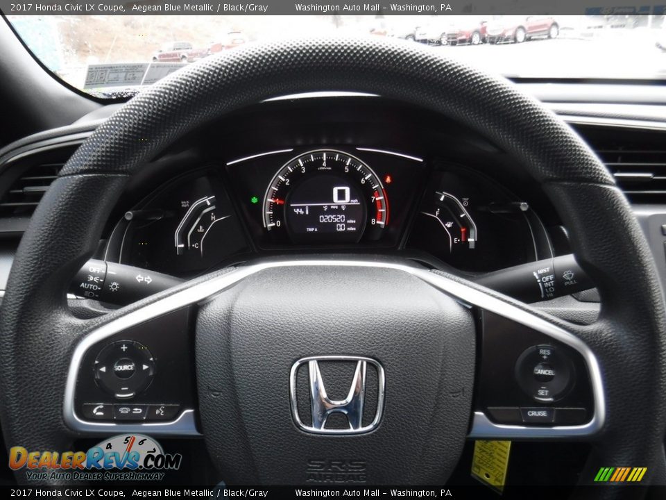 2017 Honda Civic LX Coupe Aegean Blue Metallic / Black/Gray Photo #17