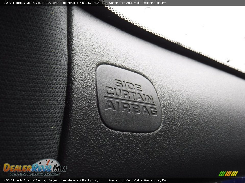 2017 Honda Civic LX Coupe Aegean Blue Metallic / Black/Gray Photo #20