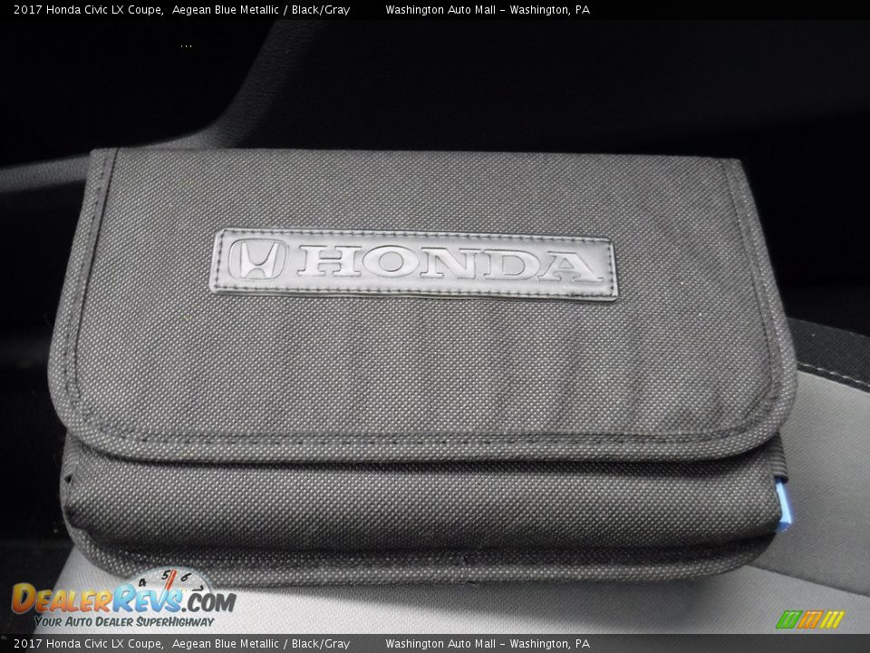 2017 Honda Civic LX Coupe Aegean Blue Metallic / Black/Gray Photo #22