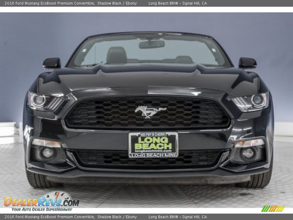 2016 Ford Mustang EcoBoost Premium Convertible Shadow Black / Ebony Photo #2
