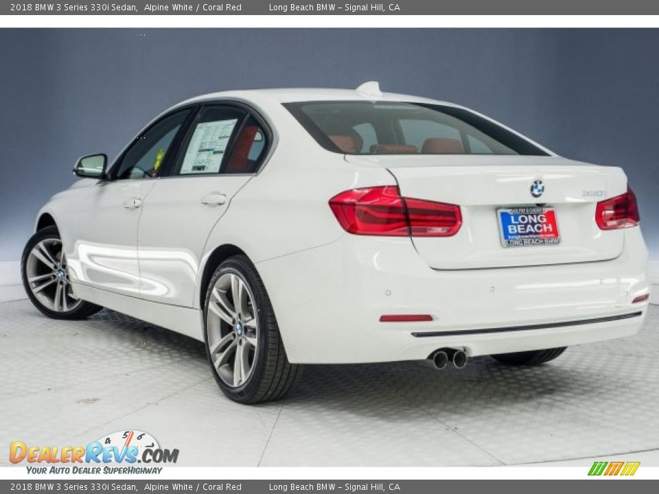 2018 BMW 3 Series 330i Sedan Alpine White / Coral Red Photo #3