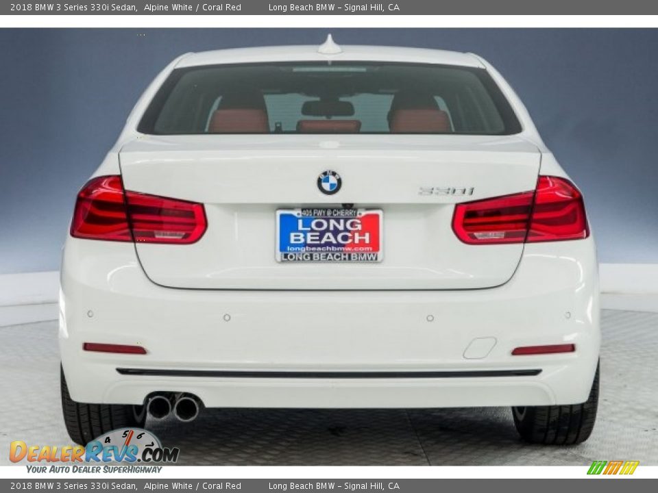 2018 BMW 3 Series 330i Sedan Alpine White / Coral Red Photo #4