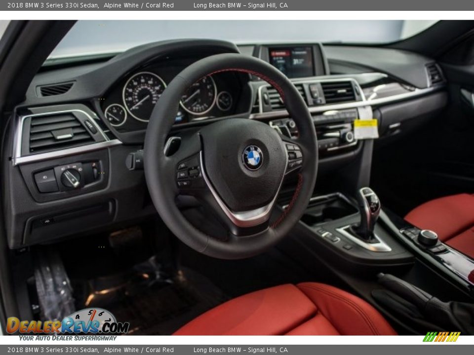 2018 BMW 3 Series 330i Sedan Alpine White / Coral Red Photo #6