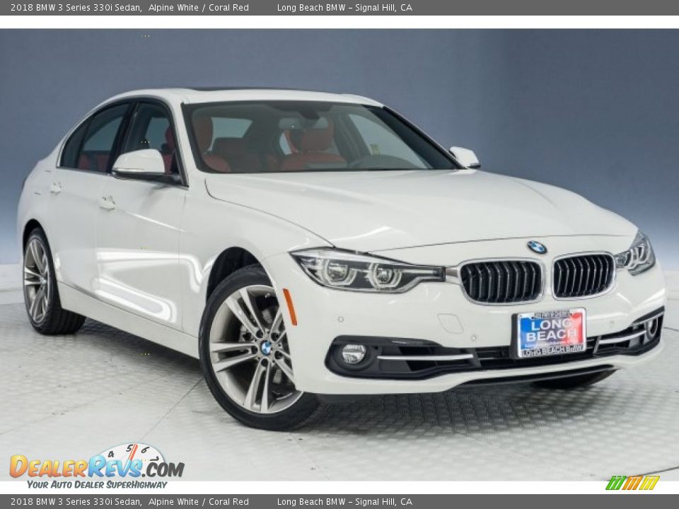 2018 BMW 3 Series 330i Sedan Alpine White / Coral Red Photo #11